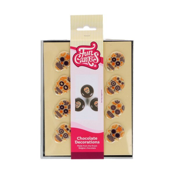 Schokoladendekoration Totenköpfe zum Tag der Toten - 12er-Packung Schokoladendekoration Totenköpfe zum Tag der Toten - 12er-Packung