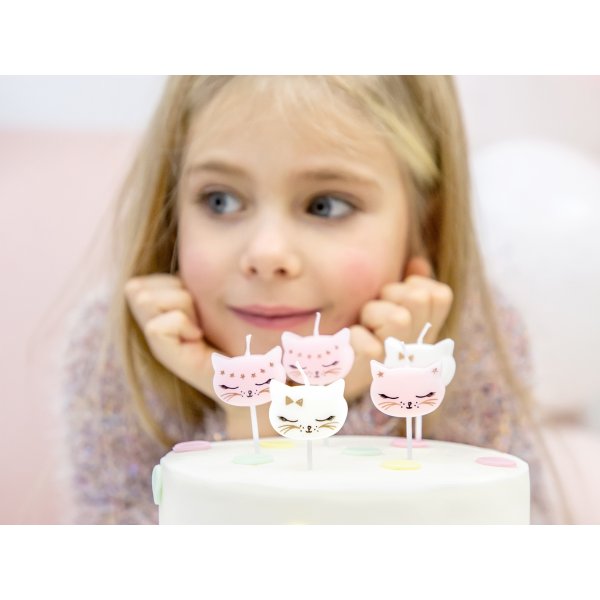 Kuchenkerzen - Cat Party - 6er-Pack
