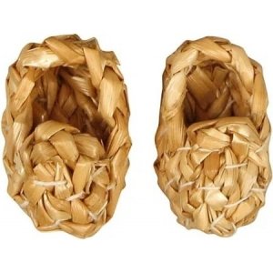 Weihnachtsmann-Accessoires - Strohschuhe - ein Paar Weihnachtsmann-Accessoires - Strohschuhe - ein Paar