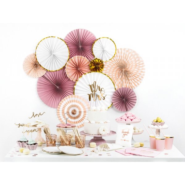 Pin Wheels - Wei/Goldrand - 3er-Pack