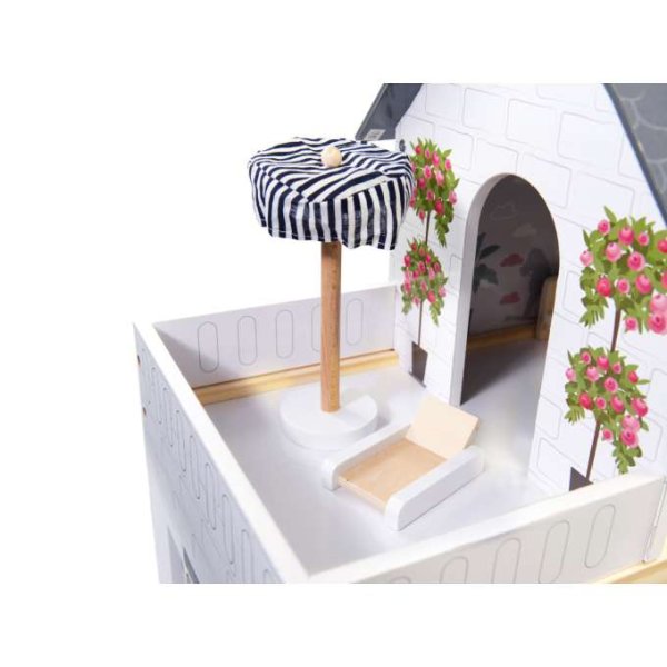 Puppenschrank aus MDF mit LED-Beleuchtung, 78 cm, weiß, inklusive 16 Möbelteilen - Bausatz Puppenschrank aus MDF mit LED-Beleuchtung, 78 cm, weiß, inklusive 16 Möbelteilen - Bausatz