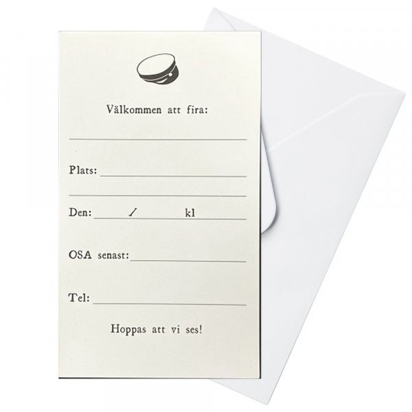 Einladungskarte - Student - Wei/Gold - 6er-Pack