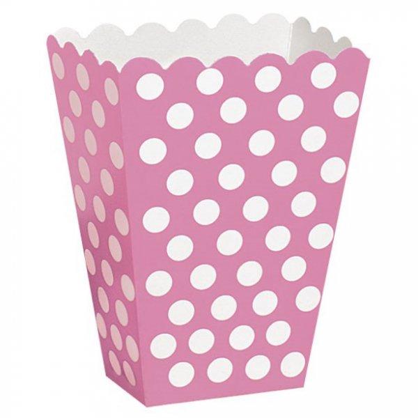 Popcorn-Boxen - Rosa mit weißen Punkten - 8er-Pack Popcorn-Boxen - Rosa mit weißen Punkten - 8er-Pack
