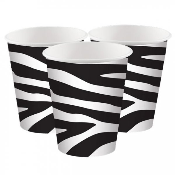 Pappbecher - Zebra - 8er-Pack