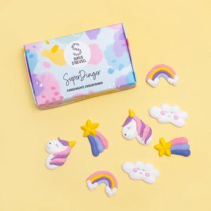Zuckerdekorationen - Handgefertigt - Superstreusel - Einhörner & Regenbögen - 8 Stück Zuckerdekorationen - Handgefertigt - Superstreusel - Einhörner & Regenbögen - 8 Stück