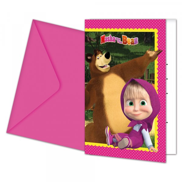 Einladungskarten - Mascha und der Bär - 6er-Pack Einladungskarten - Mascha und der Bär - 6er-Pack