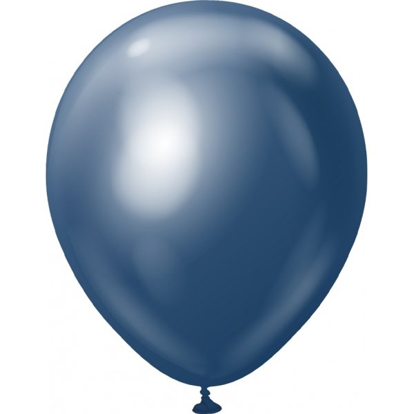 Luftballons schlicht - Premium 45 cm - Marineblau Chrom