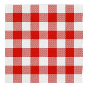 Servietten - Rot kariert - 33 x 33 cm - 20er-Packung Servietten - Rot kariert - 33 x 33 cm - 20er-Packung