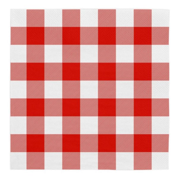 Servietten - Rot kariert - 33 x 33 cm - 20er-Packung Servietten - Rot kariert - 33 x 33 cm - 20er-Packung