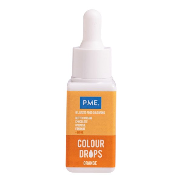 PME Colour Drops - Lebensmittelfarbe auf Ölbasis - Orange - 20 ml PME Colour Drops - Lebensmittelfarbe auf Ölbasis - Orange - 20 ml