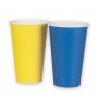 Große Pappbecher - Blau/Gelb - 24er-Packung Große Pappbecher - Blau/Gelb - 24er-Packung