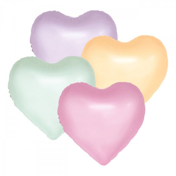 Folienballons - Pastellfarbene Herzen - 46 cm - 4er-Pack Folienballons - Pastellfarbene Herzen - 46 cm - 4er-Pack