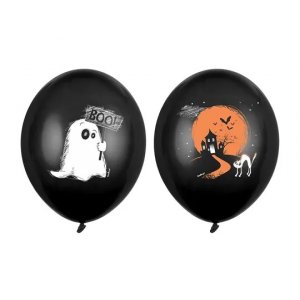 Luftballons - Halloween Schwarz - Geist und Spukhaus - 6er-Pack Luftballons - Halloween Schwarz - Geist und Spukhaus - 6er-Pack