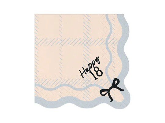 Servietten - Happy 18 - Schwarz/Wei� - 12er-Packung