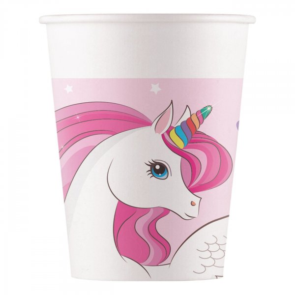 Pappbecher Einhorn Regenbogenfarben 8er-Pack Pappbecher Einhorn Regenbogenfarben 8er-Pack