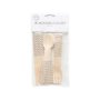 Holzbesteck - Silbernes Zickzackmuster - 18er-Pack (6 Gedecke)