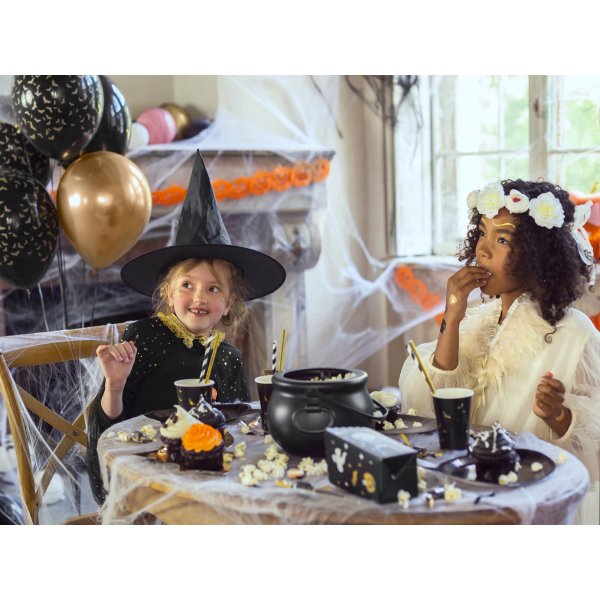 Pappteller - Black Cat - Pink Halloween - 6er-Pack