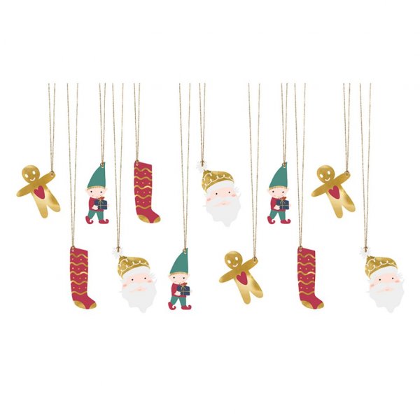 Geschenkanhnger - Santas Mix - 12er-Pack