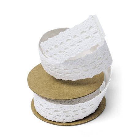Dekoratives Band - Weiß - 2,5 cm x 2 m Dekoratives Band - Weiß - 2,5 cm x 2 m