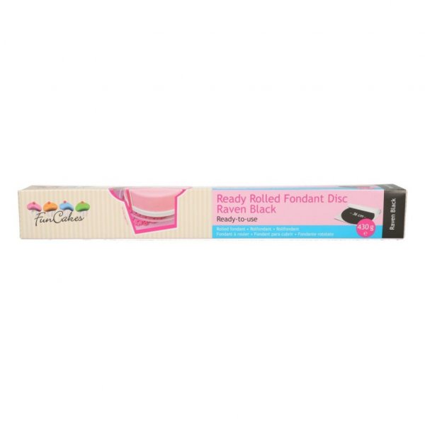 Ausgerollte Zuckerpaste - Fertig gerollt - Schwarz