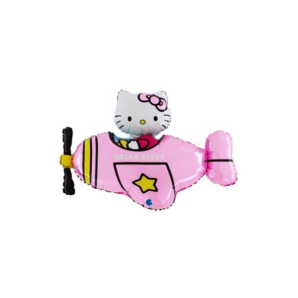 Folienballon - Hello Kitty - Flugzeug - Rosa - Form - 76 cm