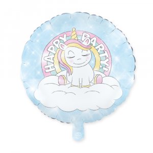 Folienballon - Rund - Happy Party Einhorn - 46 cm Folienballon - Rund - Happy Party Einhorn - 46 cm