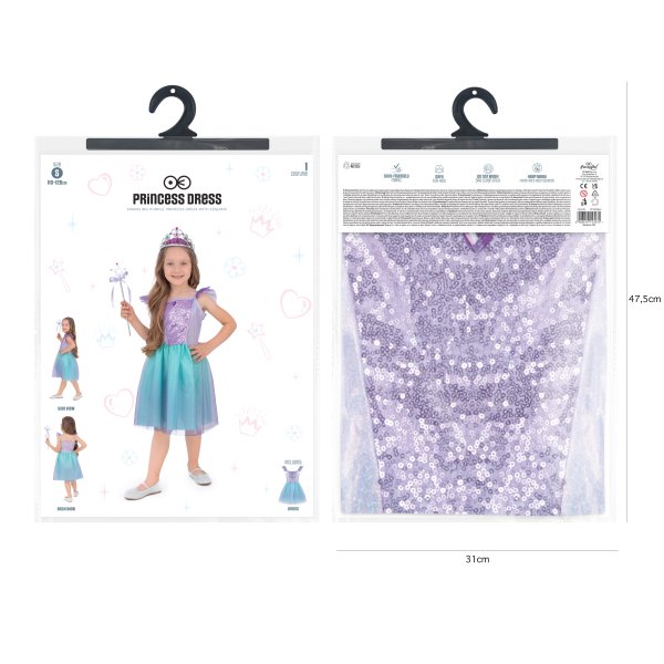 Kostüm - Prinzessin - Blau/Lila - Größe S Kostüm - Prinzessin - Blau/Lila - Größe S