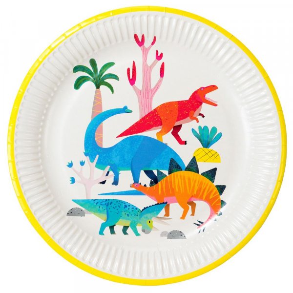 Pappteller - Party-Dinosaurier - 8er-Pack