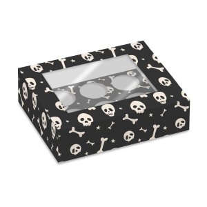 Cupcake-Box Halloween Skelett für 6 Cupcakes - 2er-Pack Cupcake-Box Halloween Skelett für 6 Cupcakes - 2er-Pack