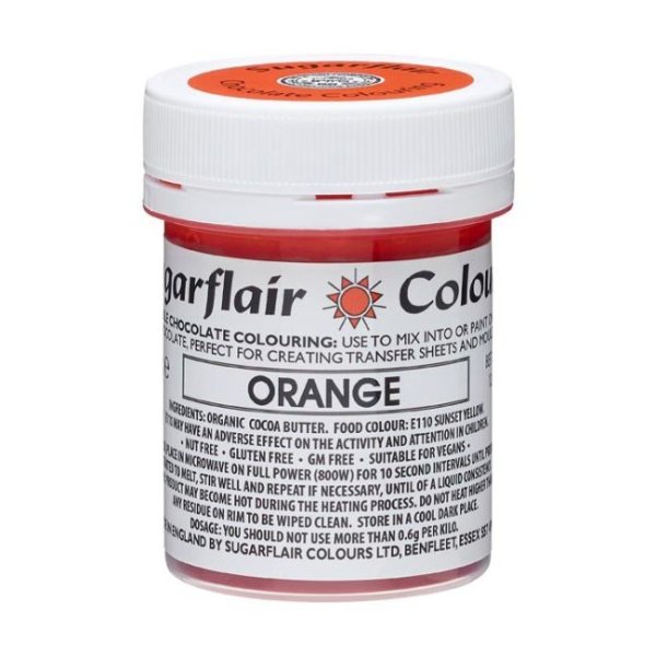 Schokoladenfarbe Orange - 35g - Sugarflair Schokoladenfarbe Orange - 35g - Sugarflair