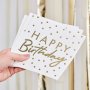 Servietten - Alles Gute zum Geburtstag - Goldene Punkte - 16er-Packung Servietten - Alles Gute zum Geburtstag - Goldene Punkte - 16er-Packung