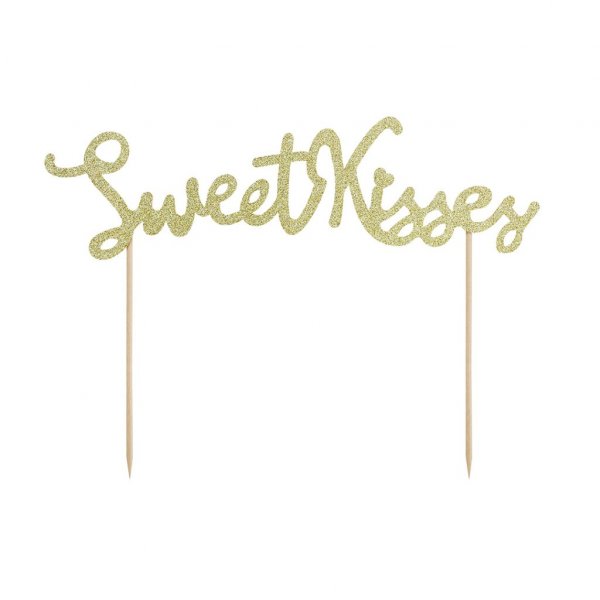 Kuchendeckel - Gold - Süße Küsse Kuchendeckel - Gold - Süße Küsse