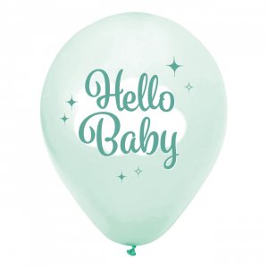 Hello Baby Luftballons, mintgrün, 8er-Pack Hello Baby Luftballons, mintgrün, 8er-Pack