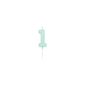 Kuchenkerze - Pastellmint - Nummer 1 - 4,5 cm Kuchenkerze - Pastellmint - Nummer 1 - 4,5 cm