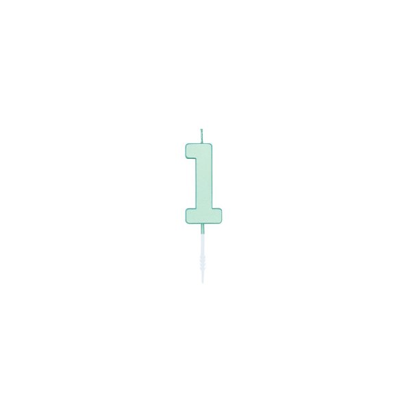 Kuchenkerze - Pastellmint - Nummer 1 - 4,5 cm Kuchenkerze - Pastellmint - Nummer 1 - 4,5 cm