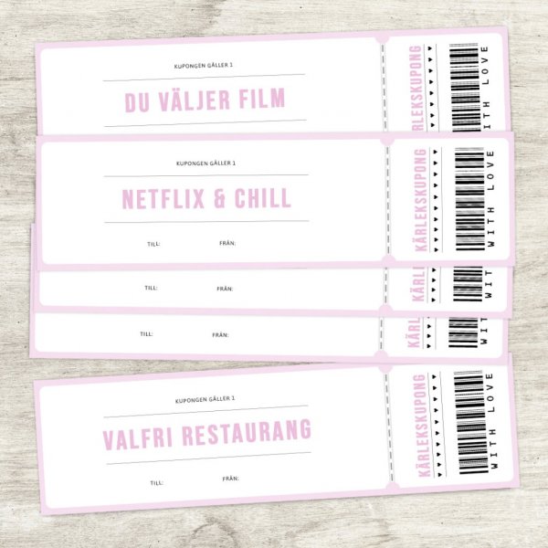 Liebespaket Pink - Liebesgutscheine, Luftballons, Nougatherzen