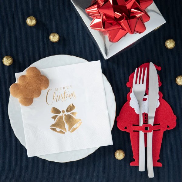 Servietten - Weiß - Frohe Weihnachten - 33x33 cm - 10er-Pack Servietten - Weiß - Frohe Weihnachten - 33x33 cm - 10er-Pack