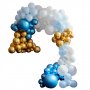 Ballonbogen - Luxus - Blau/Wei/Goldchrom
