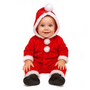 Weihnachtsmannkost�m - Baby - Strampler