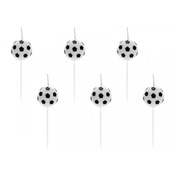 Geburtstagskerzen/Kuchenkerzen - Fußbälle - 2,5 cm - 6er-Pack Geburtstagskerzen/Kuchenkerzen - Fußbälle - 2,5 cm - 6er-Pack