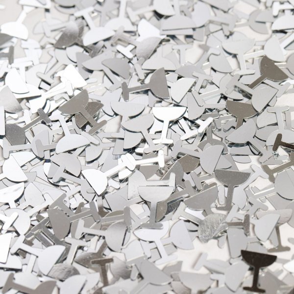 Tischkonfetti - Champagnerglas Silber - 14 g