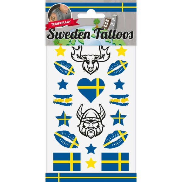 Tattoos - Blau/Gelb - Schweden Tattoos - Blau/Gelb - Schweden