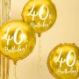 Runder Folienballon - Gold - 40. Geburtstag