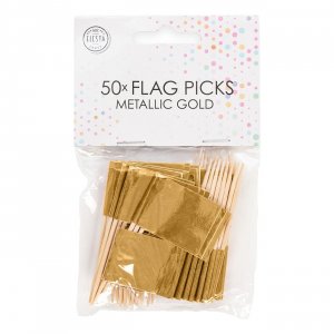 Cocktailf�hnchen - Goldmetallic - 50er-Packung