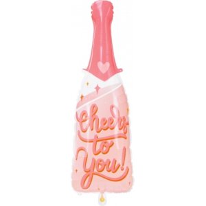 Folienballon - Rosa Champagnerflasche - Prost auf dich Folienballon - Rosa Champagnerflasche - Prost auf dich