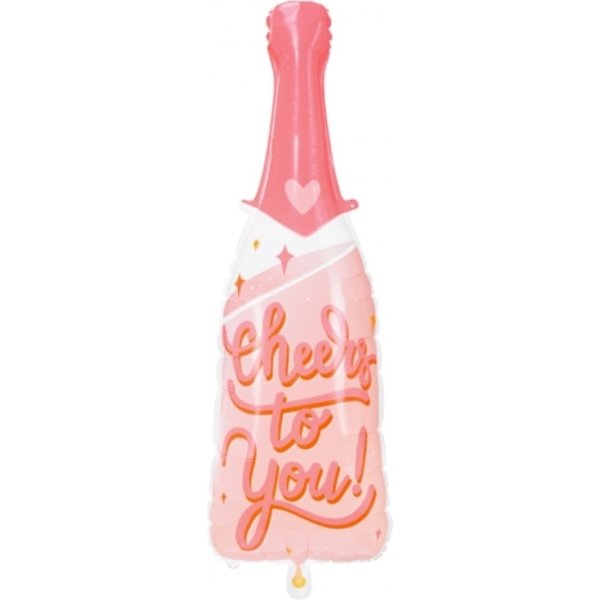 Folienballon - Rosa Champagnerflasche - Prost auf dich Folienballon - Rosa Champagnerflasche - Prost auf dich