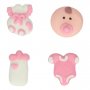Zuckerdekorationen - Babymischung - Rosa - 6er-Pack