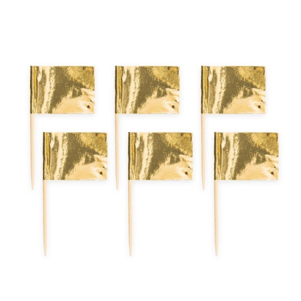 Cocktailfähnchen - Goldmetallic - 50er-Packung Cocktailfähnchen - Goldmetallic - 50er-Packung