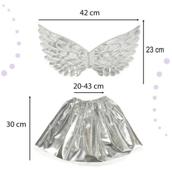 Einhornkostüm für Kinder, Rock, Diadem, Flügel, Silber Einhornkostüm für Kinder, Rock, Diadem, Flügel, Silber