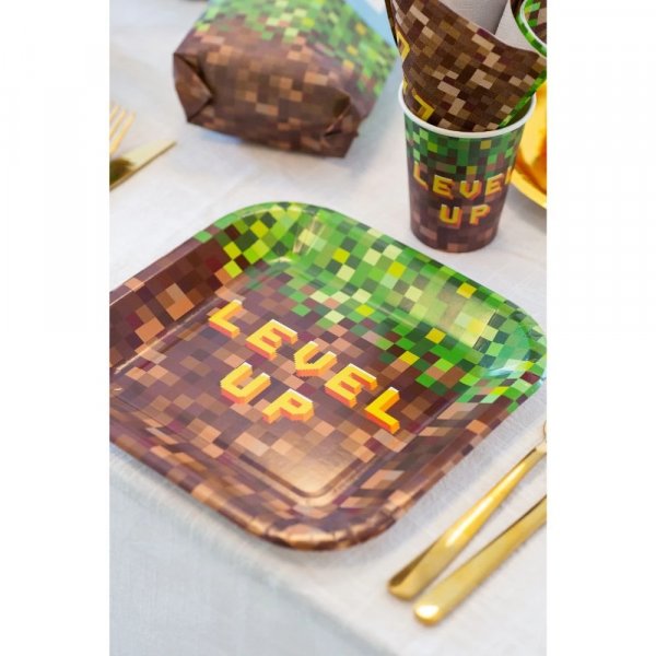 Pappteller - Pixel Level Up - 8er-Pack - 23 cm Pappteller - Pixel Level Up - 8er-Pack - 23 cm